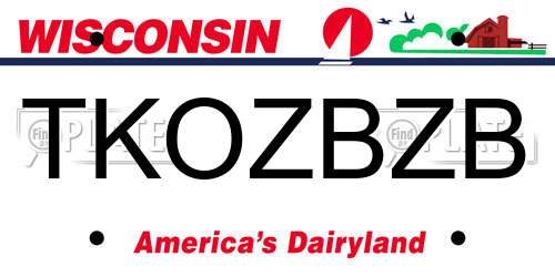 TKOZBZB Wisconsin License Plate