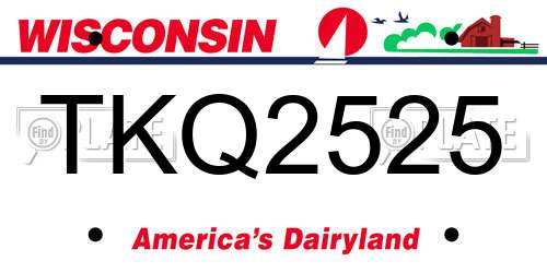 TKQ2525 Wisconsin License Plate