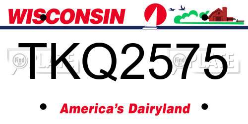 TKQ2575 Wisconsin License Plate