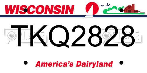 TKQ2828 Wisconsin License Plate