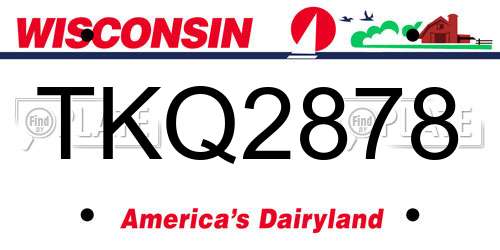 TKQ2878 Wisconsin License Plate
