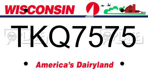 TKQ7575 Wisconsin License Plate