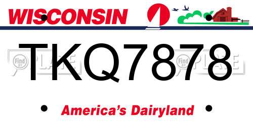 TKQ7878 Wisconsin License Plate