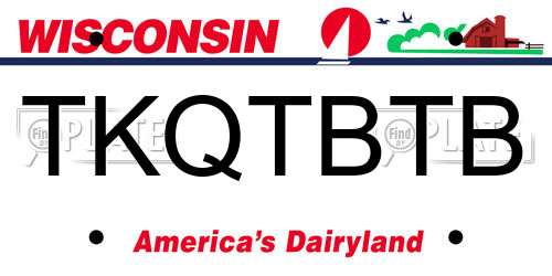TKQTBTB Wisconsin License Plate