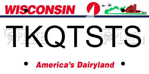 TKQTSTS Wisconsin License Plate