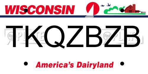TKQZBZB Wisconsin License Plate