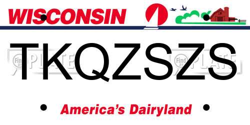 TKQZSZS Wisconsin License Plate