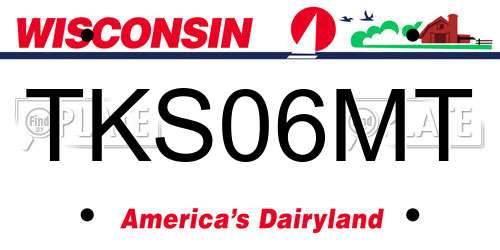 TKS06MT Wisconsin License Plate