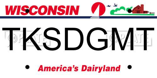 TKSDGMT Wisconsin License Plate