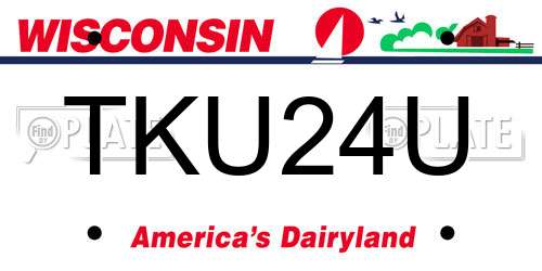 TKU24U Wisconsin License Plate