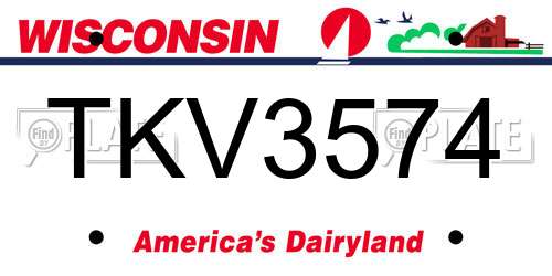 TKV3574 Wisconsin License Plate