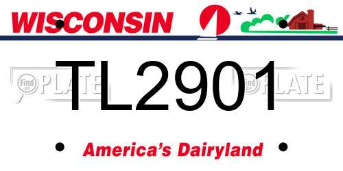 TL2901 Wisconsin License Plate