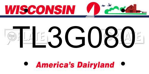 TL3G080 Wisconsin License Plate