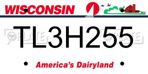 TL3H255 Wisconsin License Plate