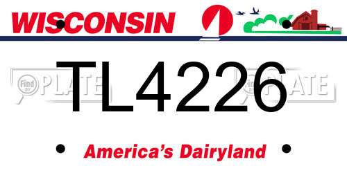 TL4226 Wisconsin License Plate