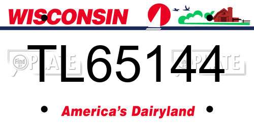 TL65144 Wisconsin License Plate