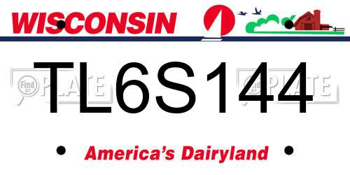 TL6S144 Wisconsin License Plate