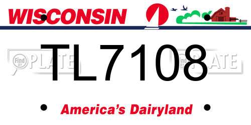 TL7108 Wisconsin License Plate