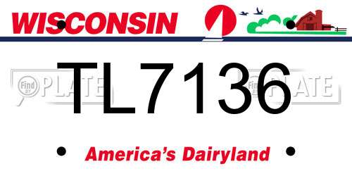 TL7136 Wisconsin License Plate