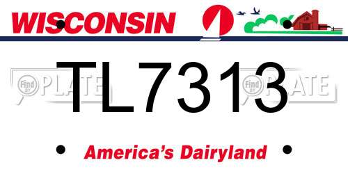 TL7313 Wisconsin License Plate