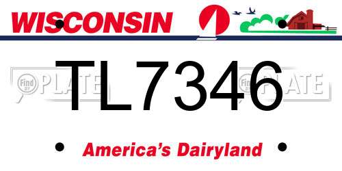 TL7346 Wisconsin License Plate