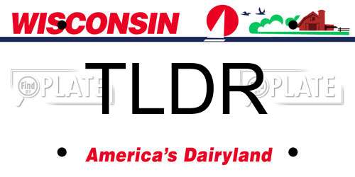 TLDR Wisconsin License Plate