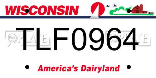 TLF0964 Wisconsin License Plate