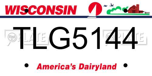 TLG5144 Wisconsin License Plate