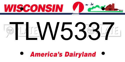TLW5337 Wisconsin License Plate