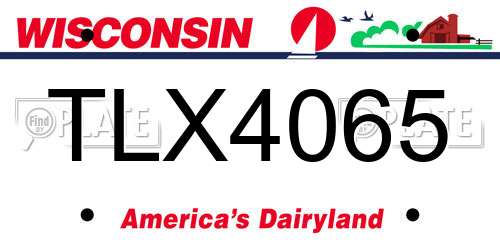 TLX4065 Wisconsin License Plate
