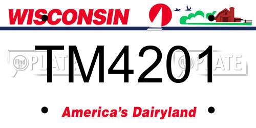 TM4201 Wisconsin License Plate