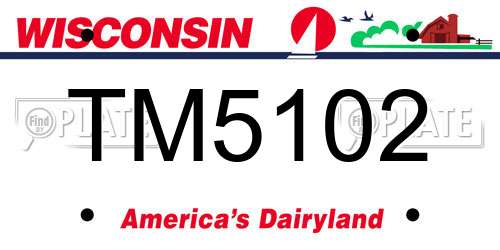 TM5102 Wisconsin License Plate