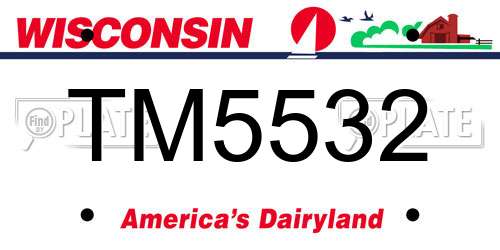 TM5532 Wisconsin License Plate