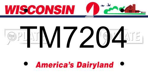 TM7204 Wisconsin License Plate