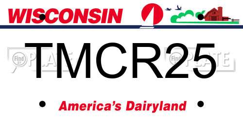 TMCR25 Wisconsin License Plate