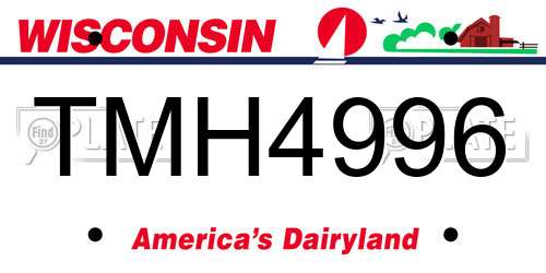 TMH4996 Wisconsin License Plate