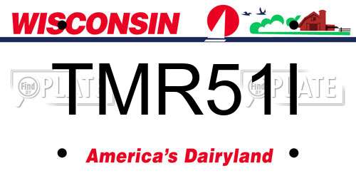 TMR51I Wisconsin License Plate