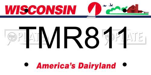 TMR811 Wisconsin License Plate