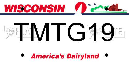 TMTG19 Wisconsin License Plate