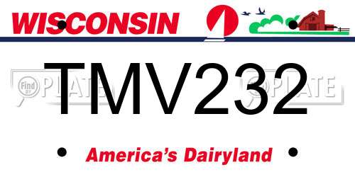 TMV232 Wisconsin License Plate