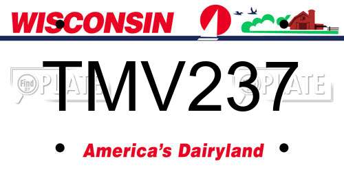 TMV237 Wisconsin License Plate