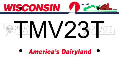 TMV23T Wisconsin License Plate