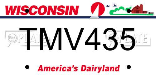 TMV435 Wisconsin License Plate