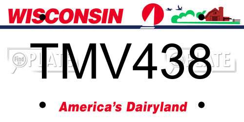 TMV438 Wisconsin License Plate