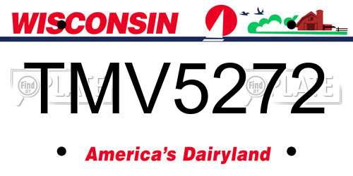 TMV5272 Wisconsin License Plate