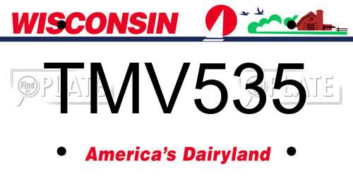 TMV535 Wisconsin License Plate