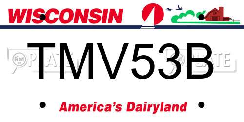 TMV53B Wisconsin License Plate