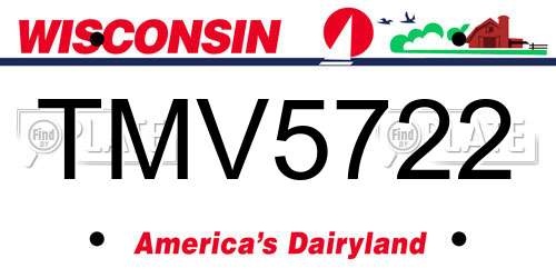 TMV5722 Wisconsin License Plate