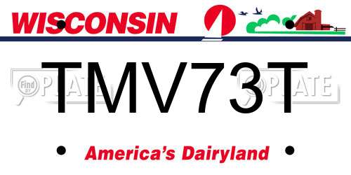 TMV73T Wisconsin License Plate