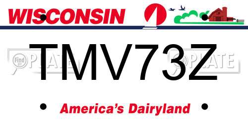 TMV73Z Wisconsin License Plate